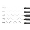 COPIC Multiliner Set, Black, 5 Fineliner Pens in Different Line
