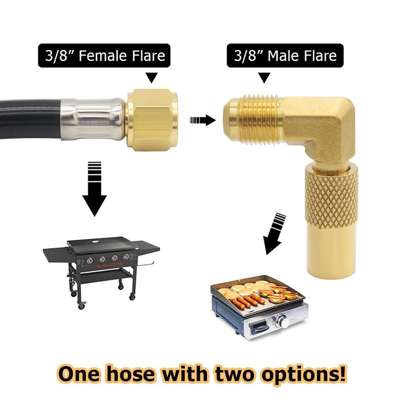 Hooshing 12FT Propane Quick Connect Hose with Propane Elbow Adapter