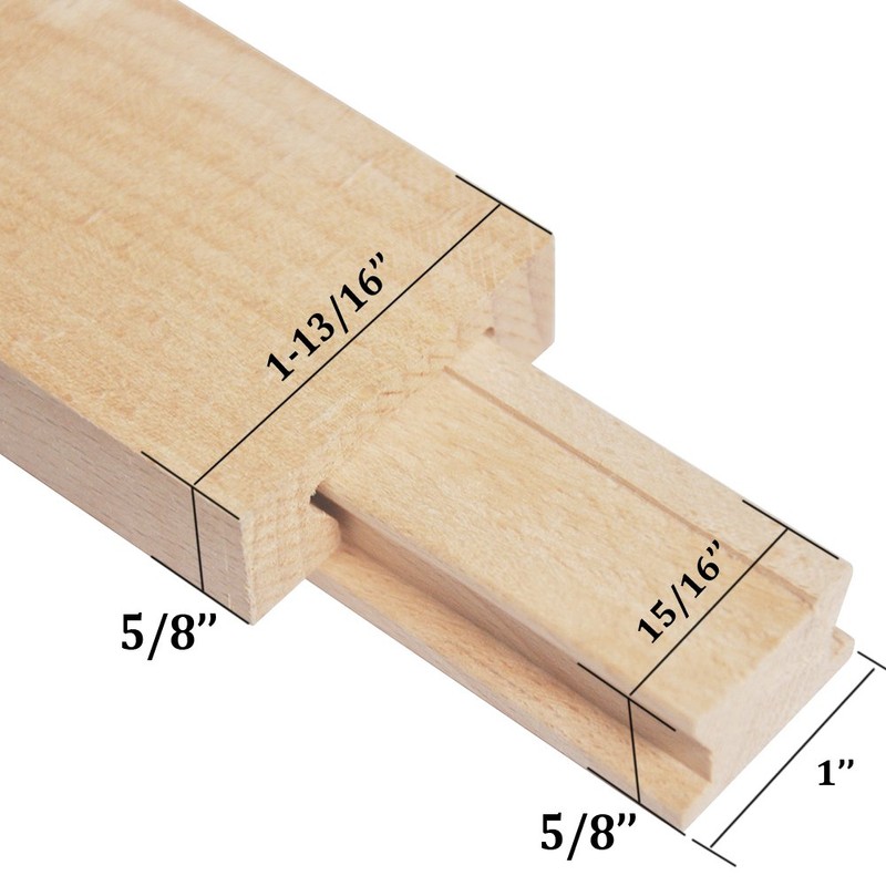Btibpse Wooden Drawer Slides 13-3/4 Inches Classic Wood Center Guide