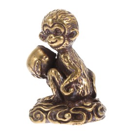 BIUDECO 1Pc Mini Monkey Shape Ornament Copper Desktop Decor Creative Indoor Adornment for Home Smooth Surface for Unique Home Decoration