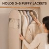 Beige Compression Hanging Garment Bag with Vacuum Seal and Clear