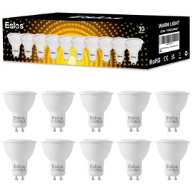Eslas Eslas GU10 LED Warmweiss 3000K, 6W 600Lm LED Lampe, Ersatz fr 60W-Glhlampen, 120 Abstrahlwinkel Gu10 LED Warmwei?, 120 Abstrahlwinkel, Nicht-dimmbar, 10 Pack