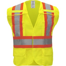 Ironwear 1287 Class 2 Breakaway Safety Vest w/ 2” Reflective Tape & 6 Pockets