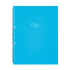 Lihit Lab N6482-8 File Clear Book, Interchangeable, A4, 30 Holes, 10 Pockets, CUBE FIZZ Blue, Opaque
