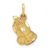 Saris and Things 14k Yellow Gold Praying Hands Charm Pendant