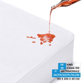 Utopia Bedding Waterproof Mattress Protector King Size, 150 x 200 cm, (Pack of 14, White), Fits Up to 40 cm Deep Mattresses, Premium Terry Mattress Cover, All Around Elastic, Machine Washable