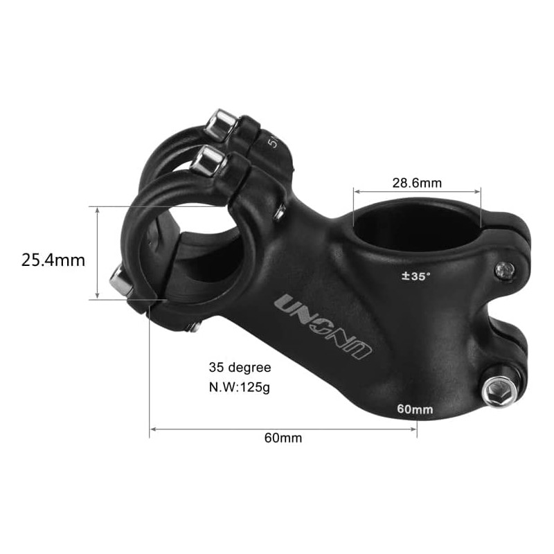 FOMTOR 25.4 Stem 60 mm 35 Degree Bike Handlebar Stem
