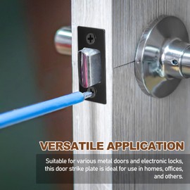 Door Lock Deadbolt Strike Plate - Security Door Lock Latch Box and Box with Screws - Universal Door Hardware Replacement Solution for Misalignment/Jamming/Sticking