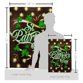 Breeze Decor S102034-BO Lightful Day Spring St Patrick Decorative Vertical Flags Set, 1 x House & 1 x Garden, Thick Fabric