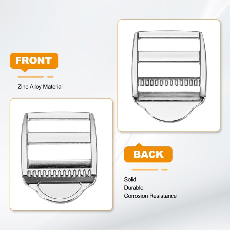 PATIKIL Ladder Lock Buckle Slider 25mm, 8 Pack Zinc Alloy