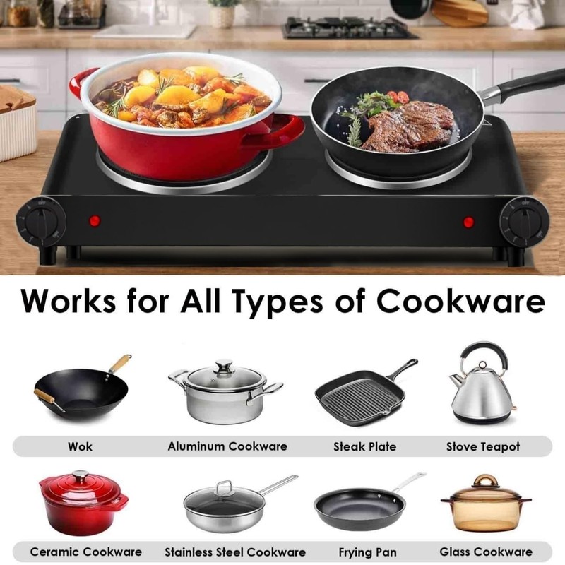 1800W Dual Infrared Burner Electric Hot Plate, High Power for