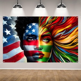 Juneteenth Backdrop for Photography Happy Juneteenth Banner African American 19th June 1865 Juneteenth Decorations and Supplies for Home Party-71×43''