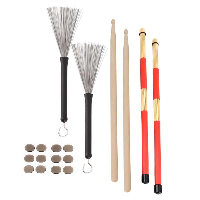Drumstick Kit Rute Brush Damper Drum Set Musical Instrument Playing