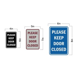 Signs ByLITA Portrait Round Please Keep Door Closed Sign with Adhesive Tape (Black Gold) - Large