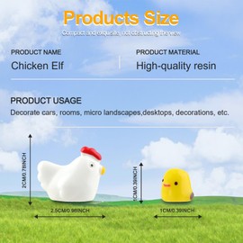 Mini Chickens Car Dashboard Decors, 20 Pieces Cute Rearview Mirror Ornaments, Funny Interior Car Accessories for Automotive Window Home Garden Decorations