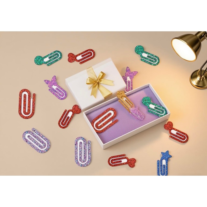 Aotunbey, 2 Pack Resin Paperclip Shape Bookmark Silicone Mold 9-Cavity