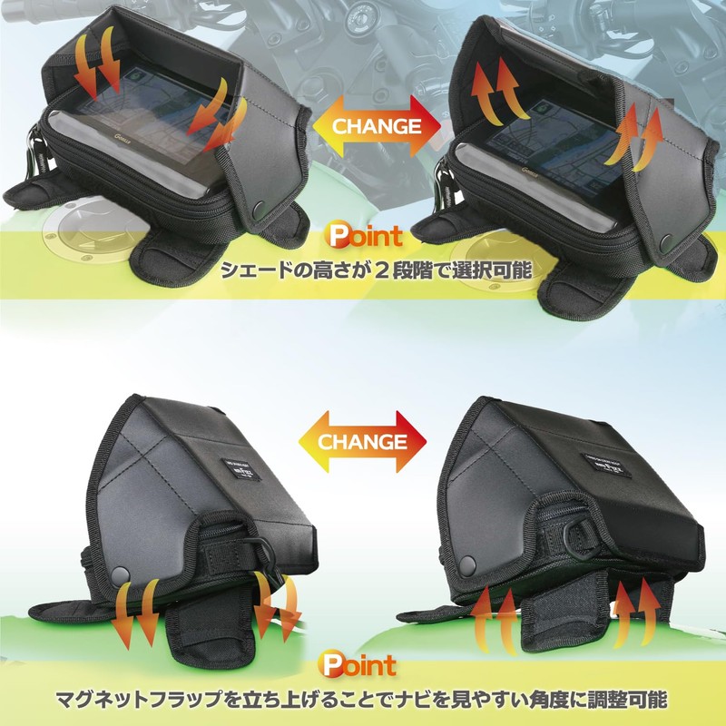 タナックス (TANAX) ナビバッグ モトフィズ(MOTOFIZZ) アングルナビポケット ブラック MFK-138 (容量1.2ℓ)