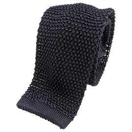 C CRAVATTERIA Men's Knit Tie, Made in Italy, Silk, Business, Office Casual, navy