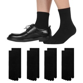 JKXOJKX Men's 5 Toe Socks, Cotton, Five Toe Socks, Solid, Gentleman's, Black, Business Socks, Odor Resistant, Breathable, Sweat Absorbent, Deodorizing, Sweaty, Won't Fall Off, Tear-Resistant, Casual