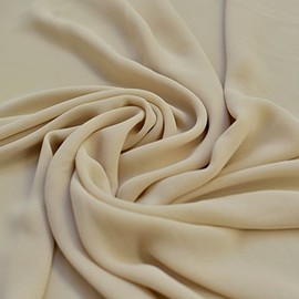 Beige Antique Cream Chiffon Fabric - Woven Sheer Material - 150cm Wide - Sold by The metre