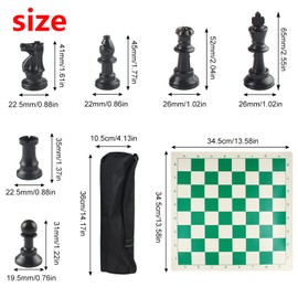 Andux Roll-Up Chess Game with Handbag and 32 Pieces Chess Pieces XQTZ-02