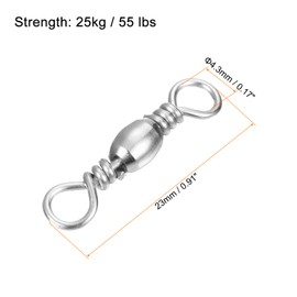 PATIKIL Fishing Barrel Swivel, 30Pcs 55lb Carbon Steel Solid Ring Terminal Tackle, Silver