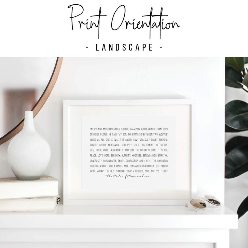 Tale of Two Wolves 2 Print, Unframed