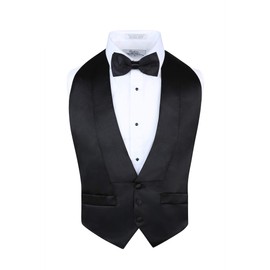 S.H. Churchill & Co. Men's Satin Backless Vest & Bow Tie Set Black, Fit All (Adjustable)