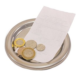 Chef-Hub Stainless Steel Tip Tray, Bill Presenter, Money Dish, Cash Holder for Cafe's & Restaurants - 14Cm - Pack of 10
