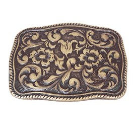 Wild Flowers Belt Buckle Western Belt Buckle Vintage, gold