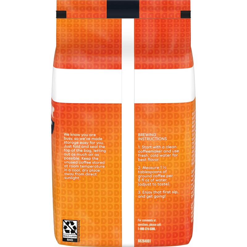 Dunkin’ Midnight Dark Roast Ground Coffee, 18.4 Ounce Bag