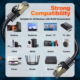 Qxcynsef 295FT Outdoor Cat 6 Ethernet Patch Cable,Cat6 Internet 26AWG Heavy Speed-Duty LAN RJ45 Networking Shielded-SFTP-550-Mhz Waterproof Direct Burial Long Network Cord 90M