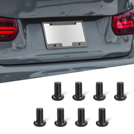 WINUERK 8 Pack Rear License Plate Screws M5-0.8x10mm, Car Plate Screw Stainless Steel Black Zinc Plated License Plate Screws, Phillips Machine Pan Head 18-8, Compatible with Model 3, Y