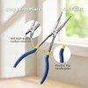 MANUFORE 11-Inch Long Nose Pliers 3-Piece Set - Straight, 45°