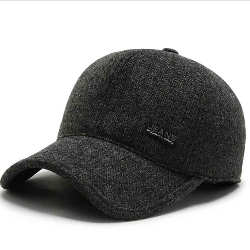 Moonlove Men's Cap with Earmuffs, Baseball Cap, Winter Hat, Thick,