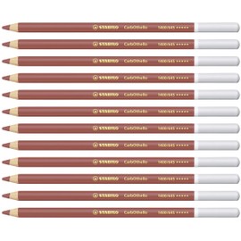 STABILO Chalk-Pastel Pencil CarbOthello - Pack of 12 - Caput Mortuum Red