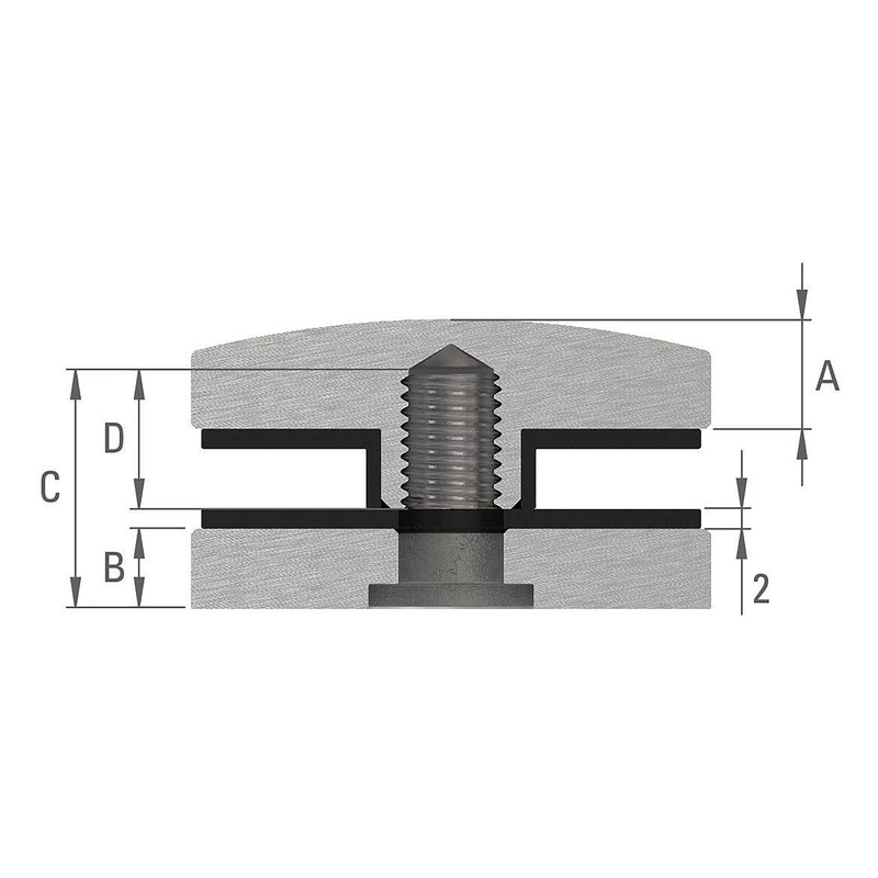 STEINBACHER© Stainless steel glass dot holder, diameter 52 mm, flat