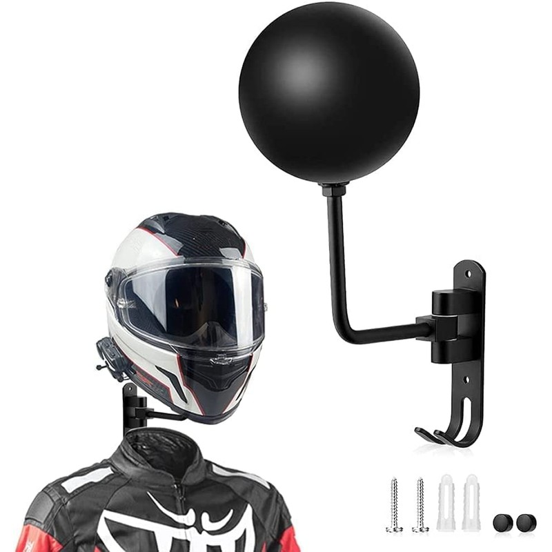 Helmet Holder, Wall Mounted Motorcycle Helmet Holder, Hat Mount Aluminium