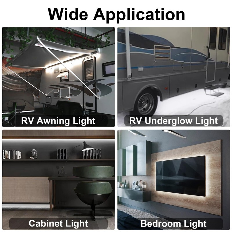 CCBASEBALL 20FT RV Awning Lights, IP68 Waterproof Camper Awning Lights,