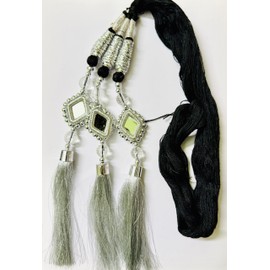 Women's Handmade Patiala Shahi Paranda/Parandi Traditional Hair Accessory Braid Tassles/Hair Extension/Choti For wedding Long Straight Hair Style, Indian cultural wedding, bhangra costume accessory