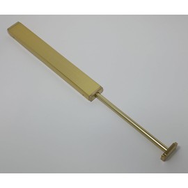 Designer Wardrobe Reversible Closet Valet Rod 11.75" or 13.75" Length with 8.5" Retractable Pullout Extension and Installation Hardware (Matte Brass, 11.75 Inch Long)
