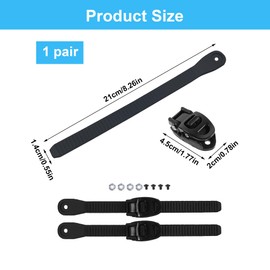 TUKEVA Pack of 2 Replacement Skates Strap Skate Strap Buckle Roller Replacement Skate Strap Ice Skate Buckle Accessories for Skate Shoes with Screw Nut Buckle for Outdoor Skating Parts (Black)