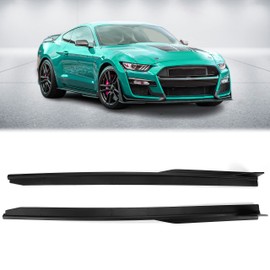 KUAFU Side Skirt Compatible with 2015-2023 Ford Mustang All Models S550 GT500 Style Black Extension Splitter with Winglet