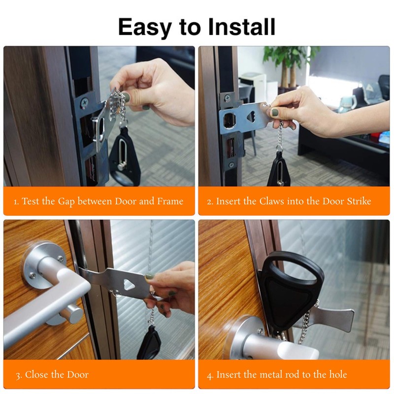 Generic Portable Door Locks, 2 Pack, Extra Security for Homes,