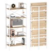 Folding Bookshelf,5 Tier Bookcase Foldable Shelf with X-Bracket Design, Adjustable