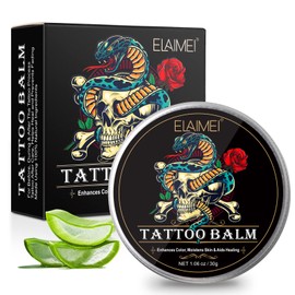 Tattoo Cream 30 g Vegan Tattoo Care Cream Daily Care & Aftercare for Old New Tattoo Moisturiser Brightener, Reinforced Tattoo Colours, Promotes Healing, Natural Vegan