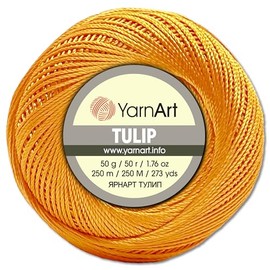 Frida's Wollhaus YarnArt 50g Tulip Crochet Yarn Fillet Yarn Microfiber Shiny Silky 49 Colors (431 | Orange)