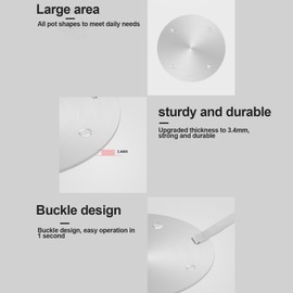 VolksRose Induction Hob Converter Adapter Plate, Heat Conduction Plate for Gas Stove, Heat Diffuser Plate with Detachable Handle, 24cm