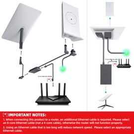 Starlink Ethernet Adapter for Rectangular Satellite Internet V2, Starlink Adapter Ethernet Gen 2 for Wired External Network Fast & Stable Connection Star-Link Standard Actuated Gen 2