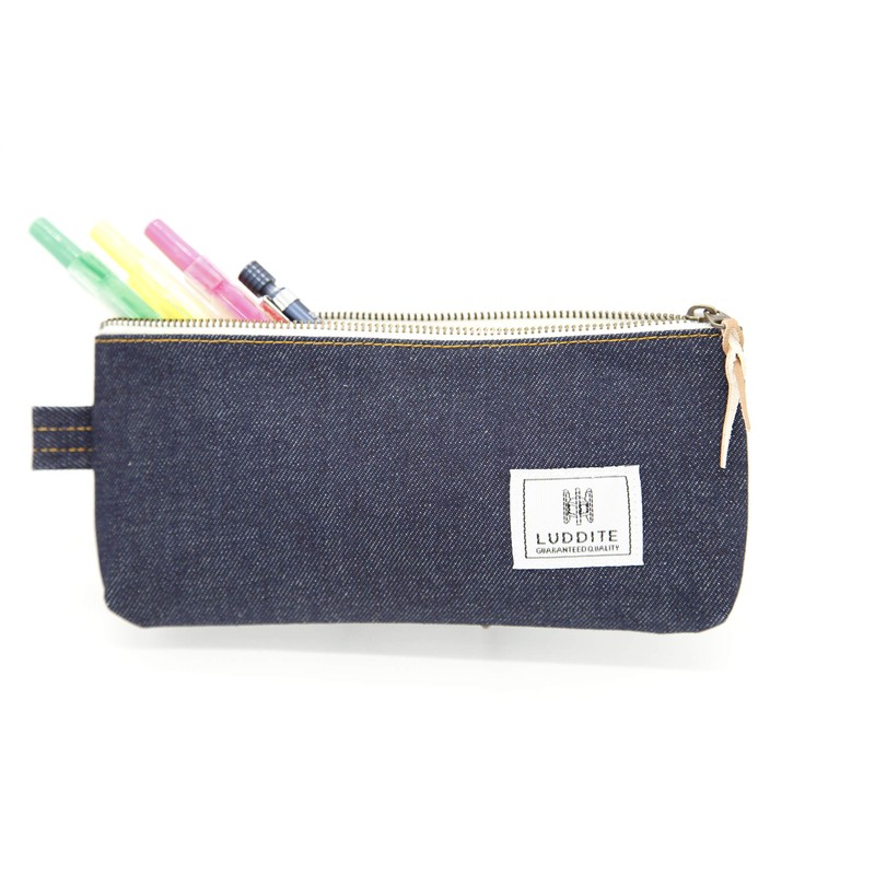 Luddite LDD-GPN-100 Gusset Pencil Case, Okayama Denim
